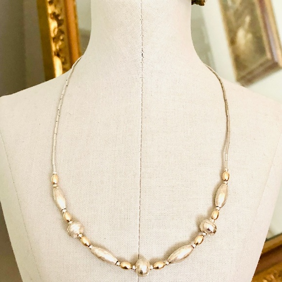 Vintage Silver Necklace and Twisted Bracelet Cuff - Picture 9 of 11